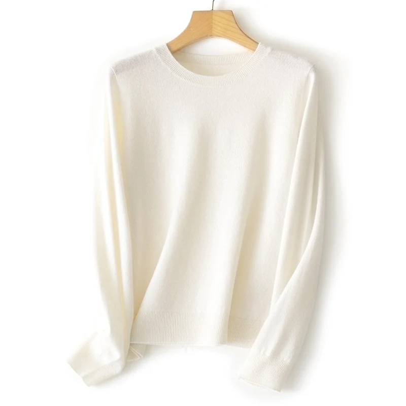 Damen Feinstrick-Rundhalspullover aus Kaschmir-Mix mit leichter Oversize-Passform Drune