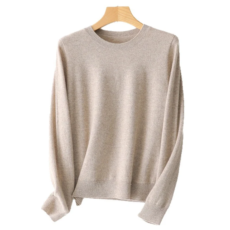 Damen Feinstrick-Rundhalspullover aus Kaschmir-Mix mit leichter Oversize-Passform Drune