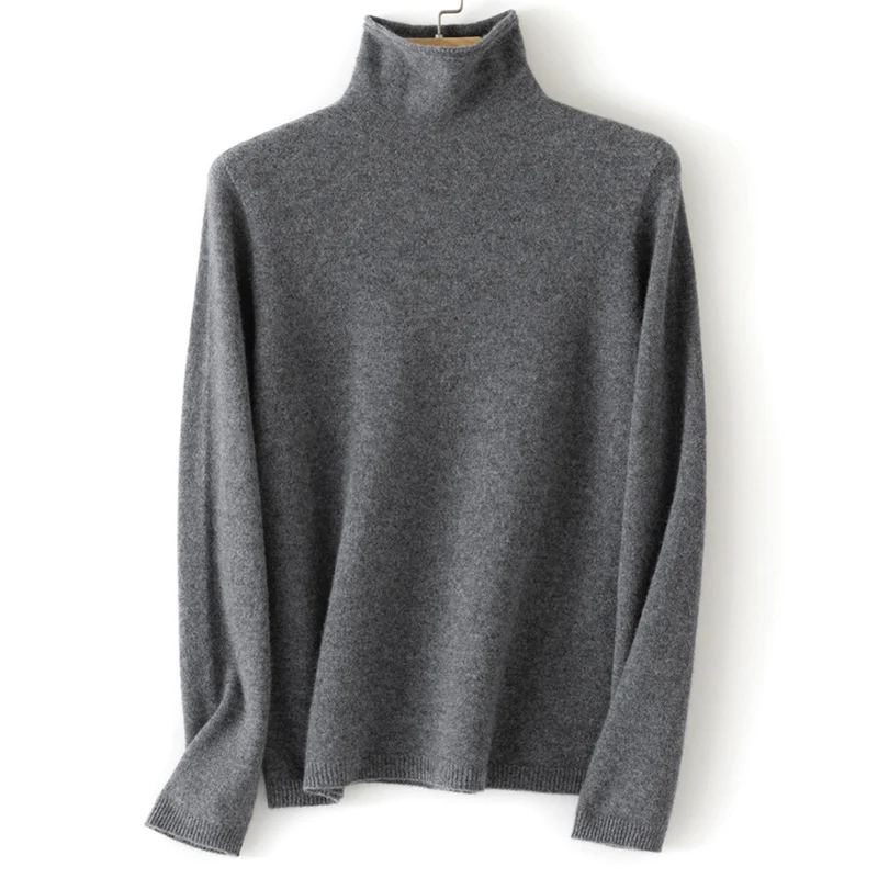 Damen Feinstrick Rollkragenpullover aus Kaschmirmischung leicht oversized Drune