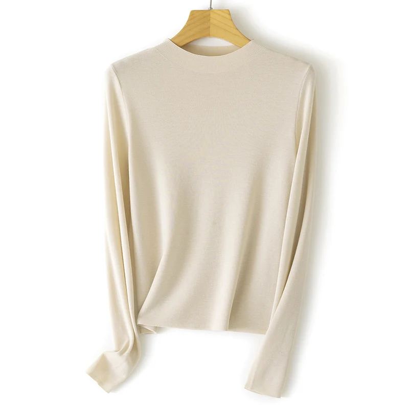 Damen Feinstrick-Pullover mit kurzem Stehkragen und schmaler Silhouette Drune