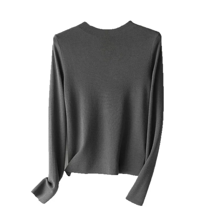 Damen Feinstrick-Pullover mit kurzem Stehkragen und schmaler Silhouette Drune