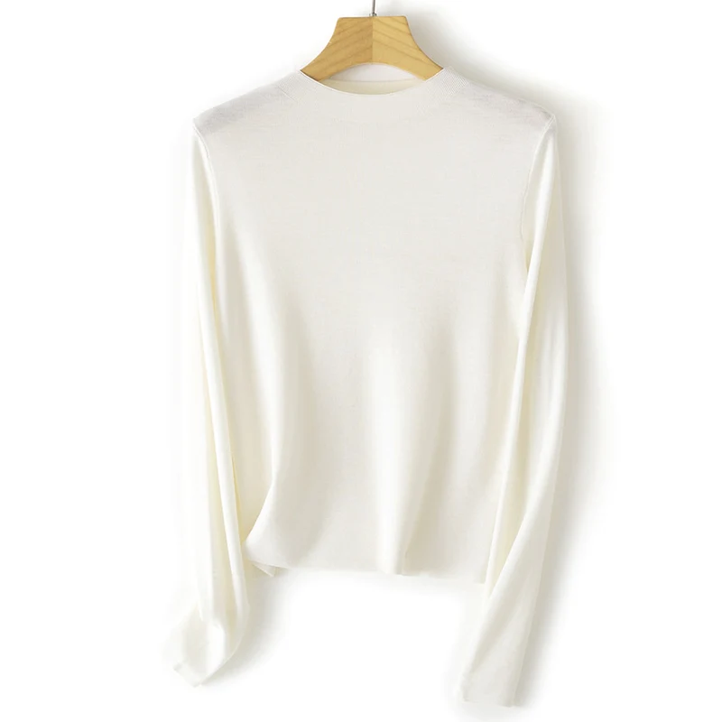 Damen Feinstrick-Pullover mit kurzem Stehkragen und schmaler Silhouette Drune