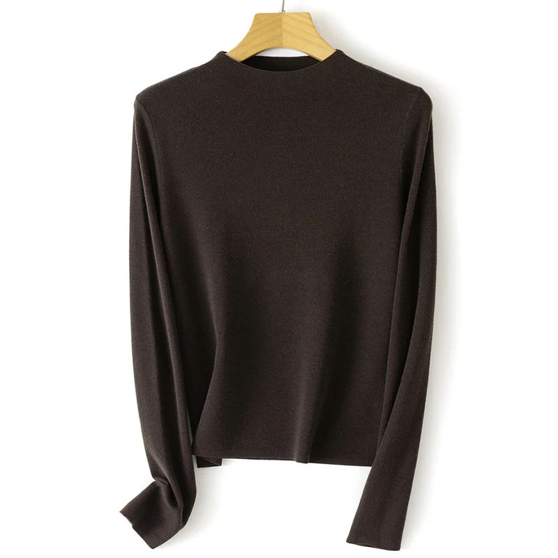 Damen Feinstrick-Pullover mit kurzem Stehkragen und schmaler Silhouette Drune