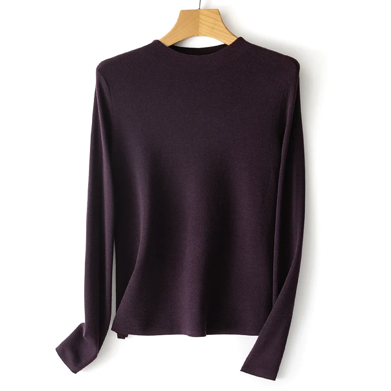 Damen Feinstrick-Pullover mit kurzem Stehkragen und schmaler Silhouette Drune