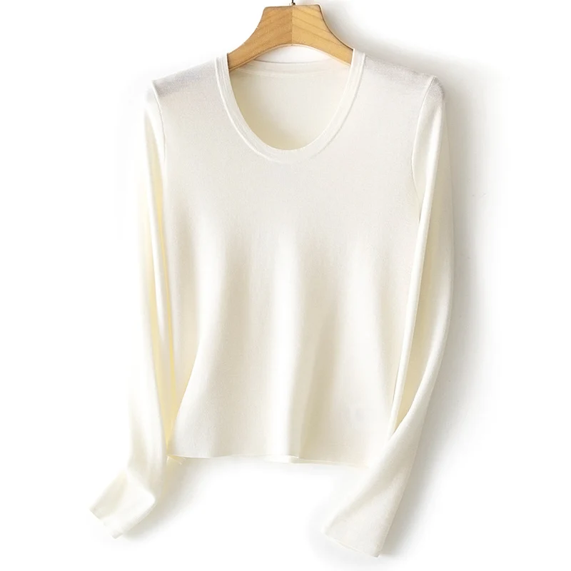 Damen Feinstrick-Langarmshirt mit Rundhalsausschnitt und leichter A-Linie Drune