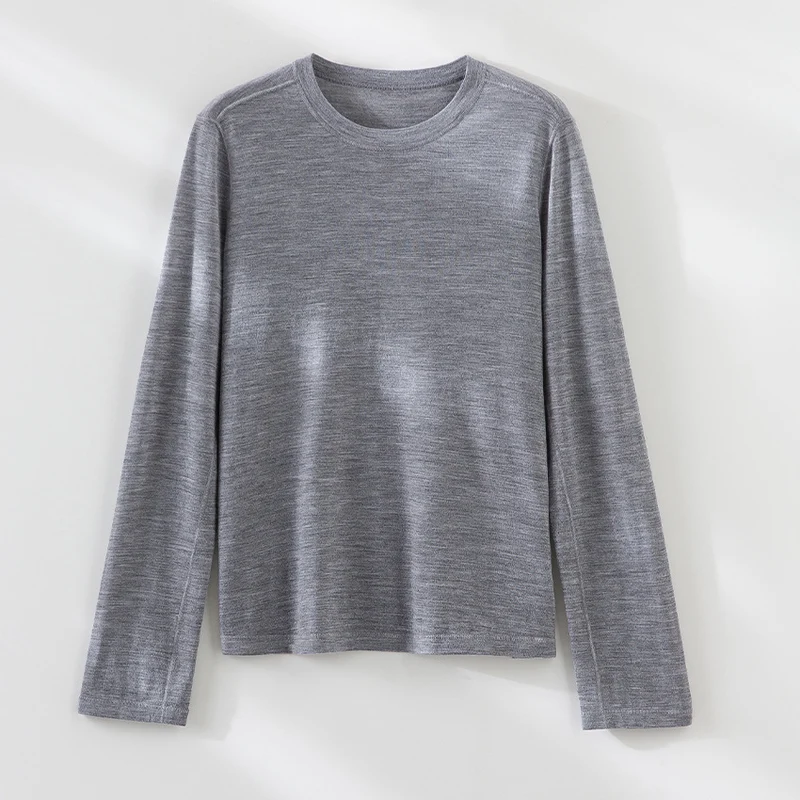 Damen Feines Langarm-Feinstrickshirt mit Rundhalsausschnitt und gerader Silhouette Drune