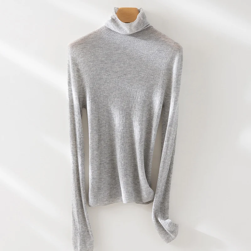 Damen Feiner ultraleichter Rollkragenpullover aus Stretch‑Feinstrick Drune