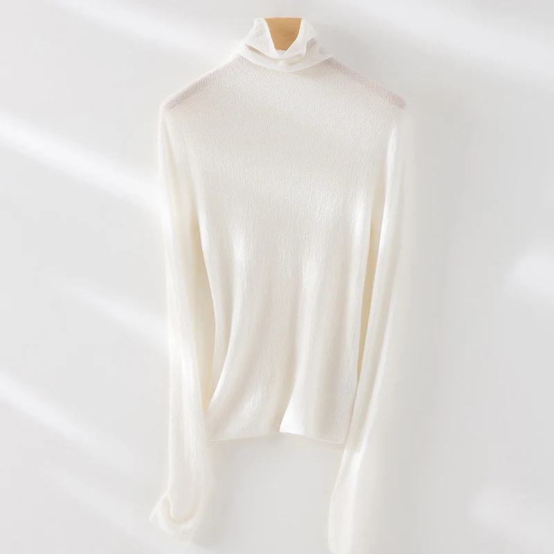 Damen Feiner ultraleichter Rollkragenpullover aus Stretch‑Feinstrick Drune