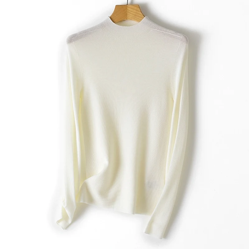 Damen Feiner Stretch-Feinstrickpullover mit halbem Stehkragen und schlanker Silhouette Drune