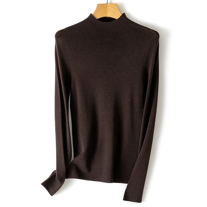 Damen Feiner Stretch-Feinstrickpullover mit halbem Stehkragen und schlanker Silhouette Drune