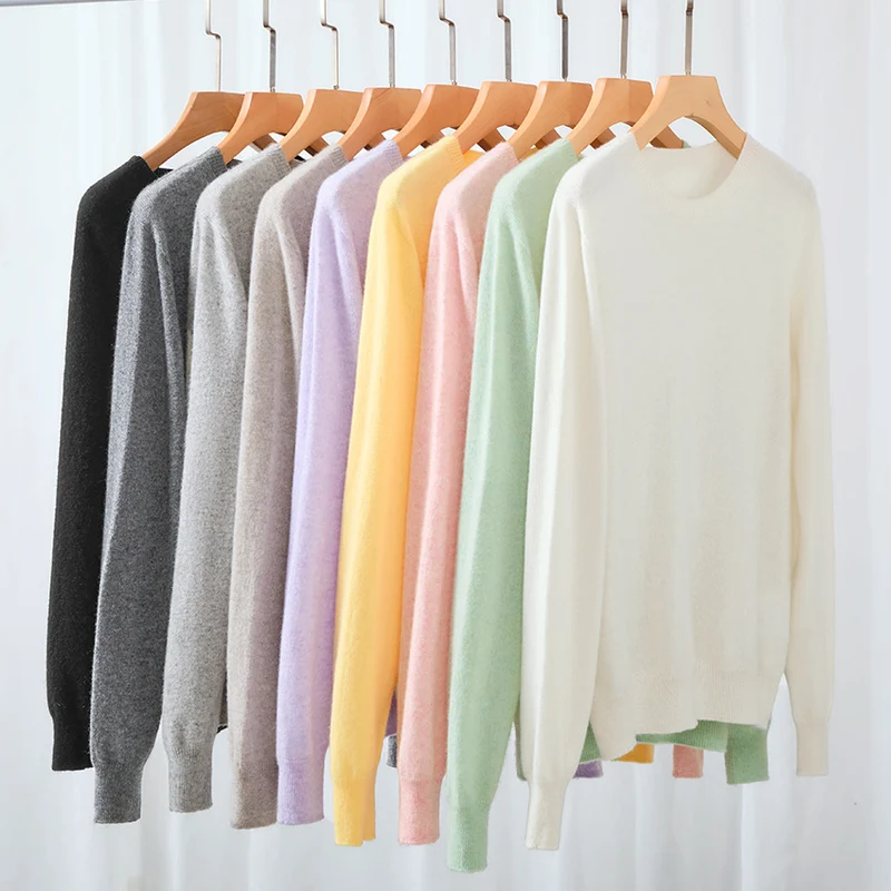 Damen Feiner Rundhals-Feinstrickpullover mit leichter Oversize-Passform Drune