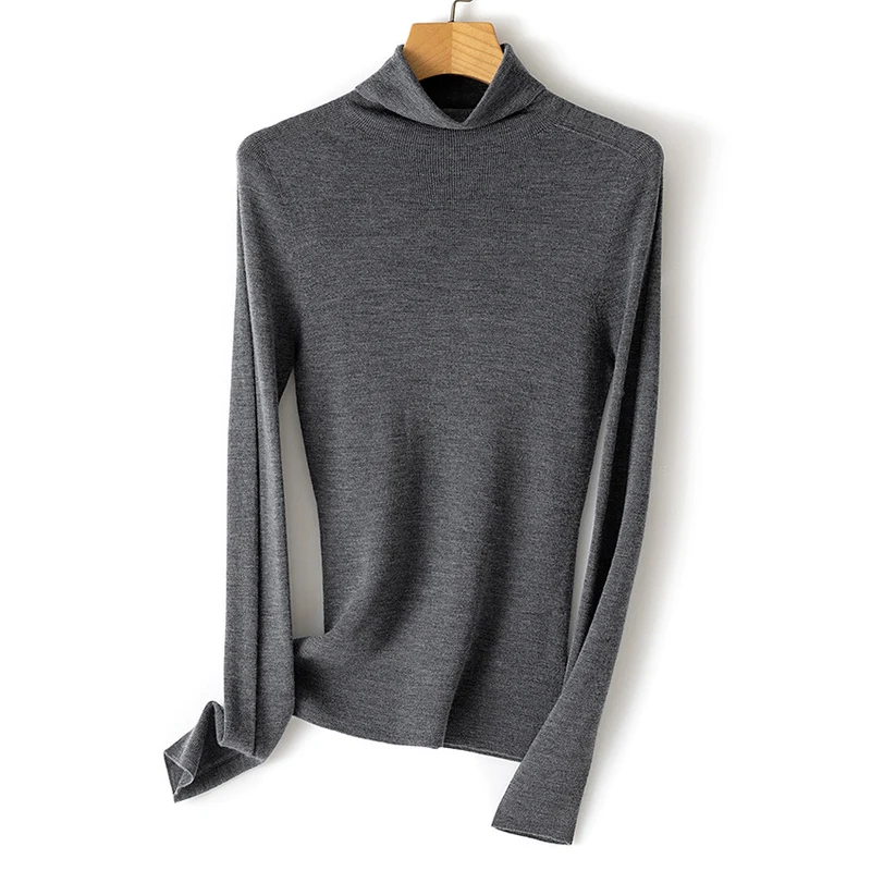 Damen Feiner Rollkragen-Feinstrickpullover mit schmaler Silhouette und elastischem Saum Drune