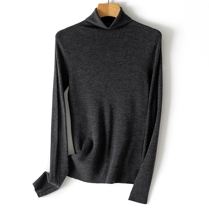 Damen Feiner Rollkragen-Feinstrickpullover mit schmaler Silhouette und elastischem Saum Drune