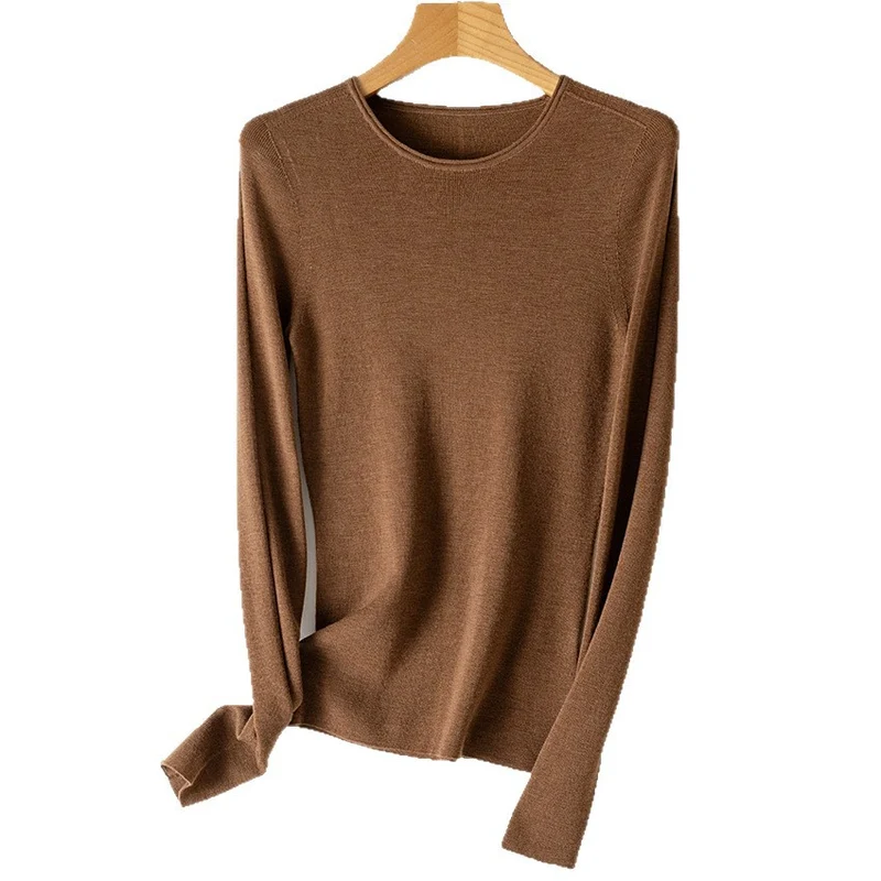 Damen Feiner Feinstrickpullover mit Rundhalsausschnitt und figurnaher Silhouette Drune