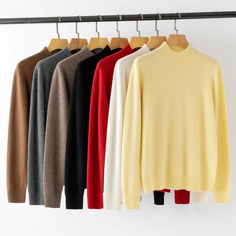 Damen Feiner Feinstrick-Pullover mit kurzem Stehkragen und Kaschmir-Optik Drune
