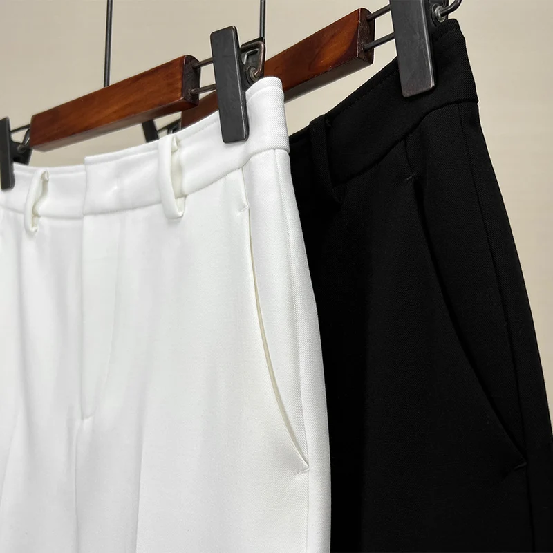 Damen Elegante gerade geschnittene Anzughose mit Bügelfalte und Eingrifftaschen Drune