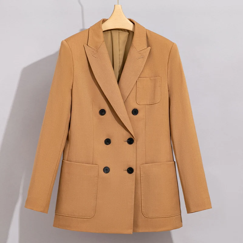 Damen Doppelreihiges Blazer‑Hosen‑Set aus Wollmischung mit legerem Oversize‑Blazer und hochtaillierter Bundfaltenhose Drune