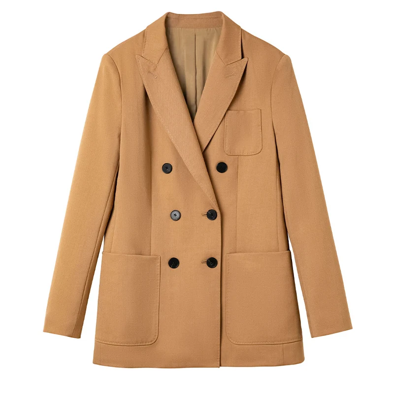 Damen Doppelreihiges Blazer‑Hosen‑Set aus Wollmischung mit legerem Oversize‑Blazer und hochtaillierter Bundfaltenhose Drune