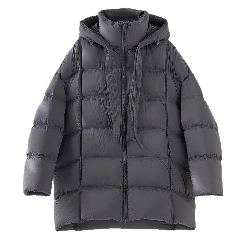 Damen Boxy-Steppjacke mit übergroßem Thermokragen und dekorativen Kordel-Details Drune