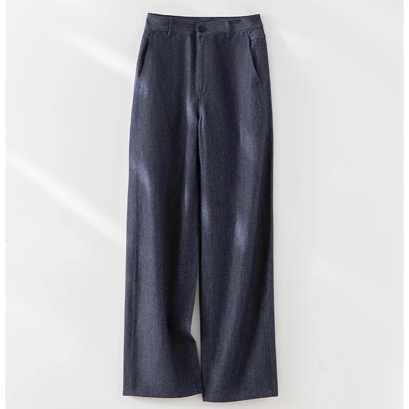 Damen Ärmellose leicht taillierte Weste aus Leinen-Denim mit Knopfleiste und aufgesetzten Taschen Drune