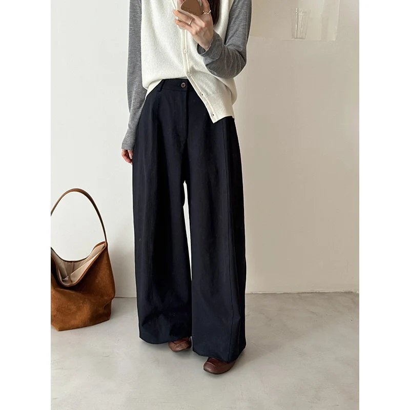 Damen Weite Palazzo-Hose mit fließendem Fall und hoher Taille Drune