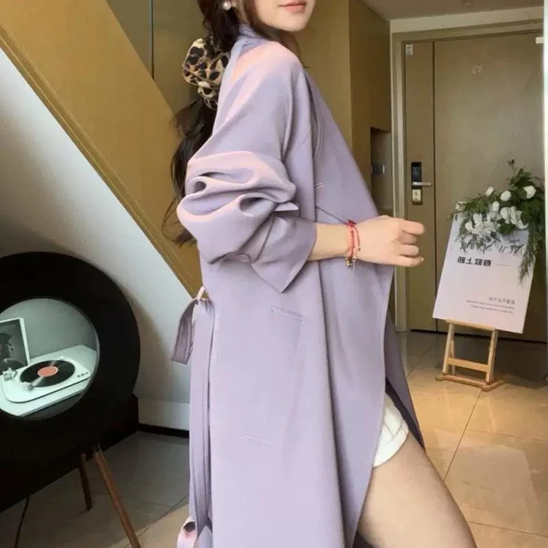 Damen Oversized Wickelmantel mit asymmetrischem Schnitt und verstellbaren Manschetten Drune