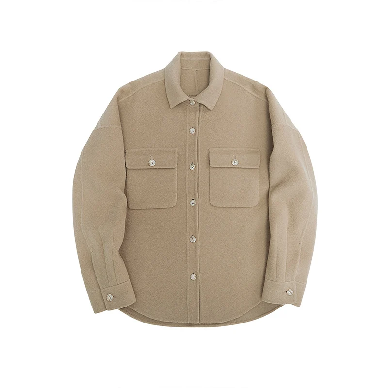 Herren Overshirt aus Wollmix mit überschnittener Schulter und aufgesetzten Brusttaschen Drune