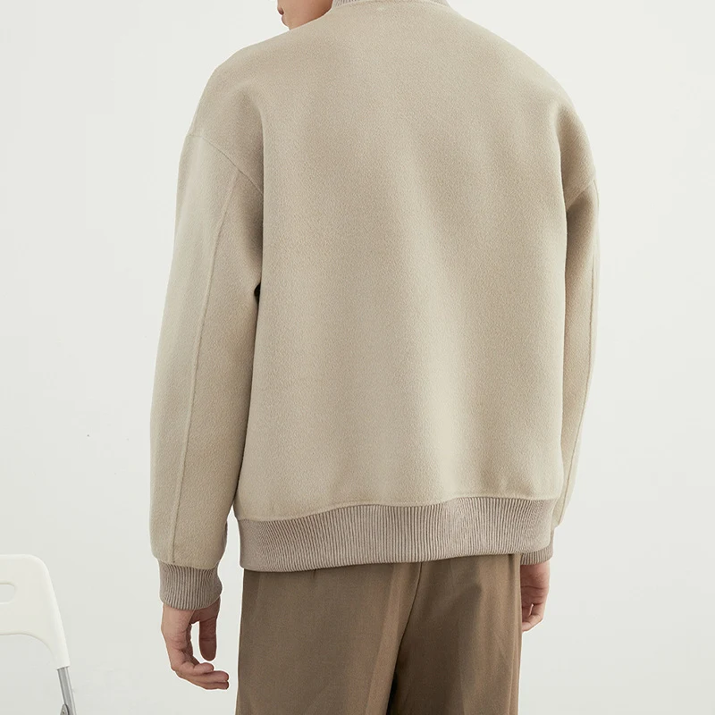 Herren Kurzjacke im Blouson-Stil aus Wollmix mit Rippkragen, Reißverschluss und Brusttasche Drune