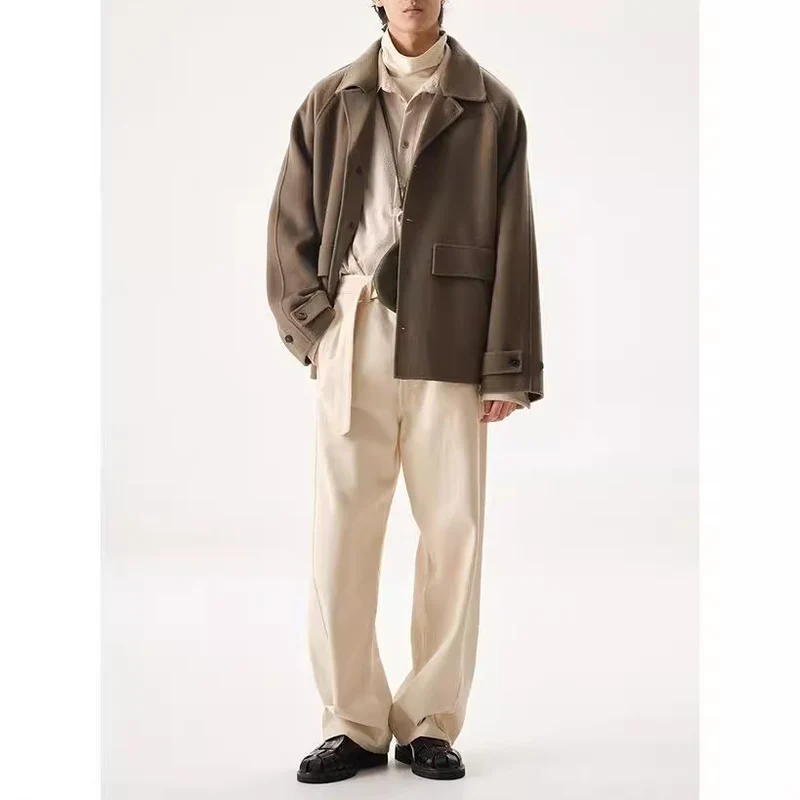 Herren Kurzjacke aus Wollmix im Oversized-Schnitt mit Umschlagkragen Drune