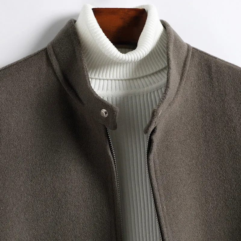 Herren Elegante Kurzjacke aus Wollmix mit Stehkragen, verdecktem Reißverschluss und konturierten Eingrifftaschen Drune