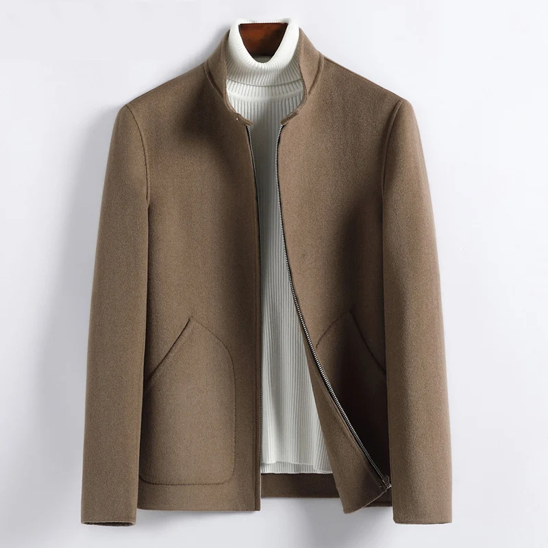 Herren Elegante Kurzjacke aus Wollmix mit Stehkragen, verdecktem Reißverschluss und konturierten Eingrifftaschen Drune