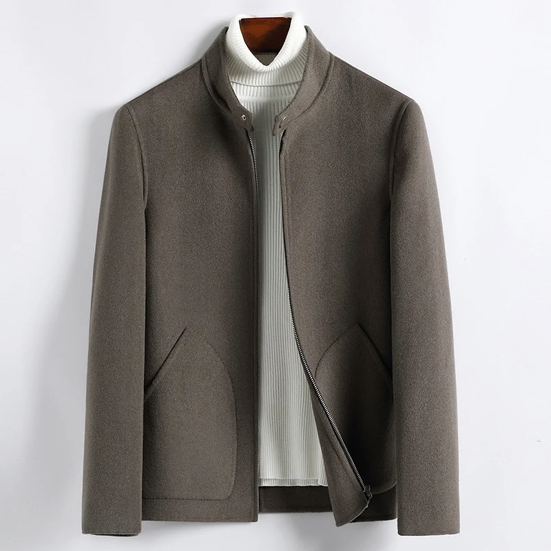 Herren Elegante Kurzjacke aus Wollmix mit Stehkragen, verdecktem Reißverschluss und konturierten Eingrifftaschen Drune