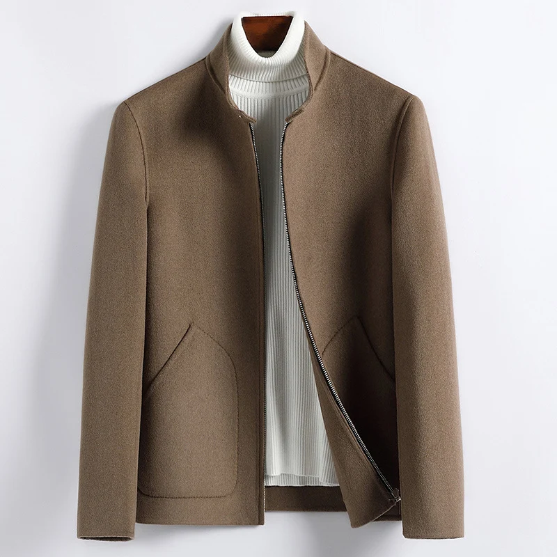 Herren Elegante Kurzjacke aus Wollmix mit Stehkragen, verdecktem Reißverschluss und konturierten Eingrifftaschen Drune