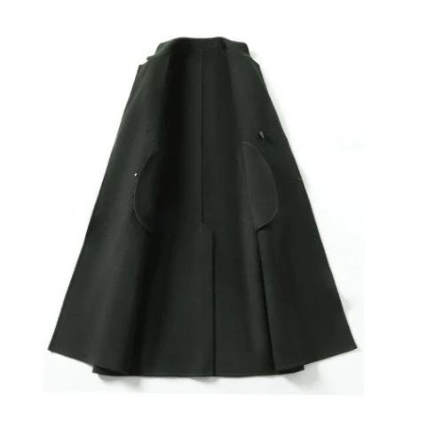 Herren Doppelreihiger Wollmantel mit Kaschmiranteil und schmaler Silhouette Drune
