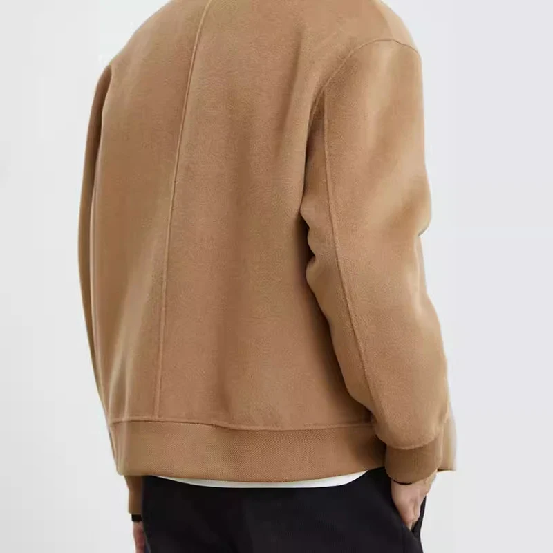 Herren Boxy Wollmix-Zipjacke mit verdeckter Knopfleiste und runden aufgesetzten Taschen Drune