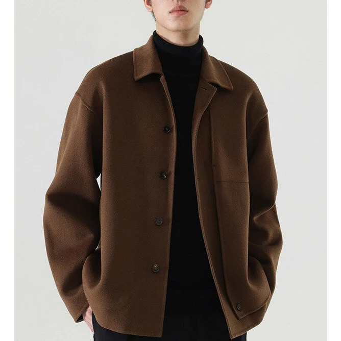 Herren Boxy Wollmix-Hemdjacke mit durchgehender Knopfleiste und überschnittener Schulter Drune