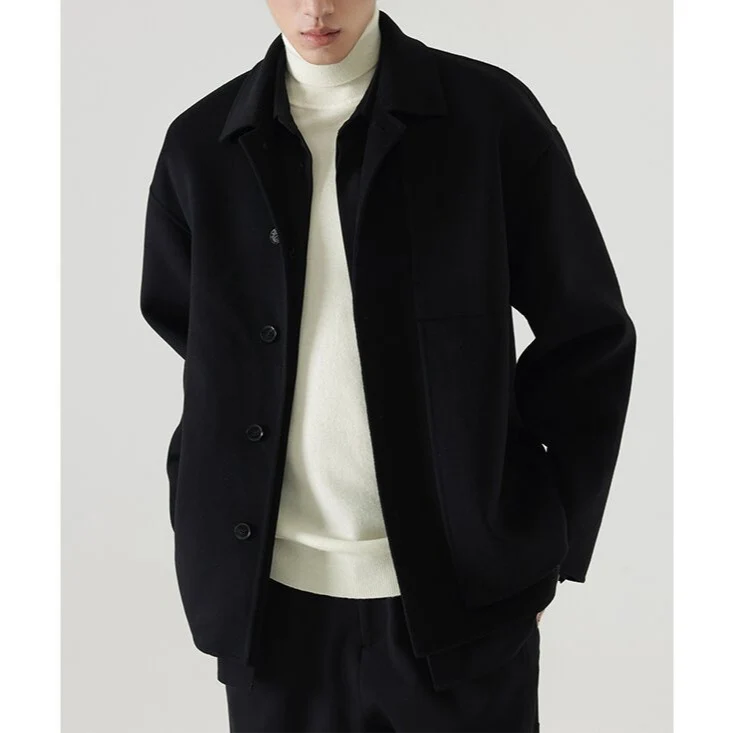 Herren Boxy Wollmix-Hemdjacke mit durchgehender Knopfleiste und überschnittener Schulter Drune