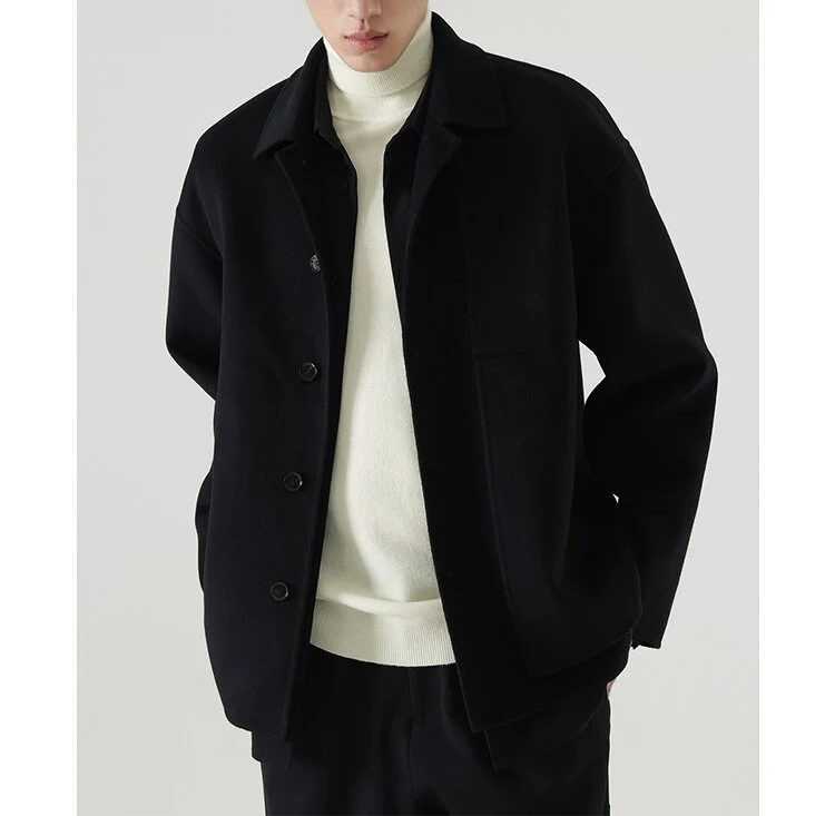 Herren Boxy Wollmix-Hemdjacke mit durchgehender Knopfleiste und überschnittener Schulter Drune