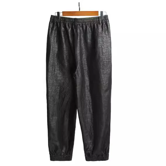Damen Lederimitat-Jogginghose mit elastischem Bund und Tunnelzug Drune