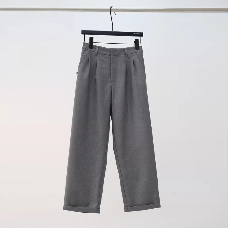 Damen weite Stoffhose mit eleganten Falten Drune