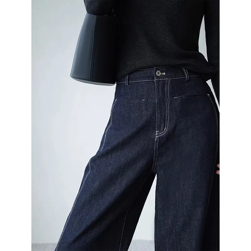 Damen Weite Jeans mit hohem Bund Drune