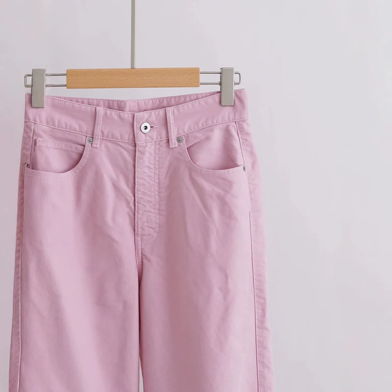 Damen Weite High-Waist Hose Drune