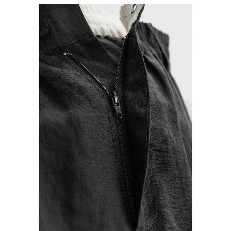 Damen Weit geschnittene Leinenhose Drune