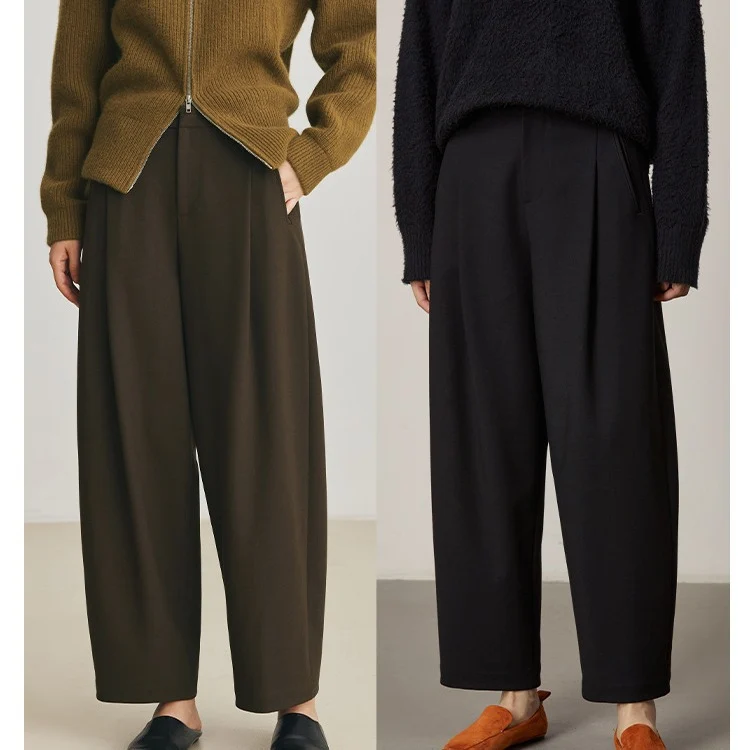 Damen Weit geschnittene High-Waist Anzughose Drune