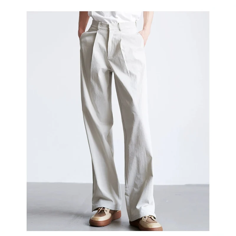 Herren weite hochtaillierte Bundfaltenhose aus Baumwollmix Drune