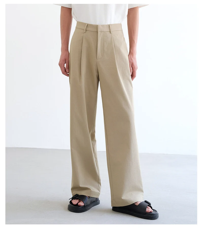 Herren weite hochtaillierte Bundfaltenhose aus Baumwollmix Drune