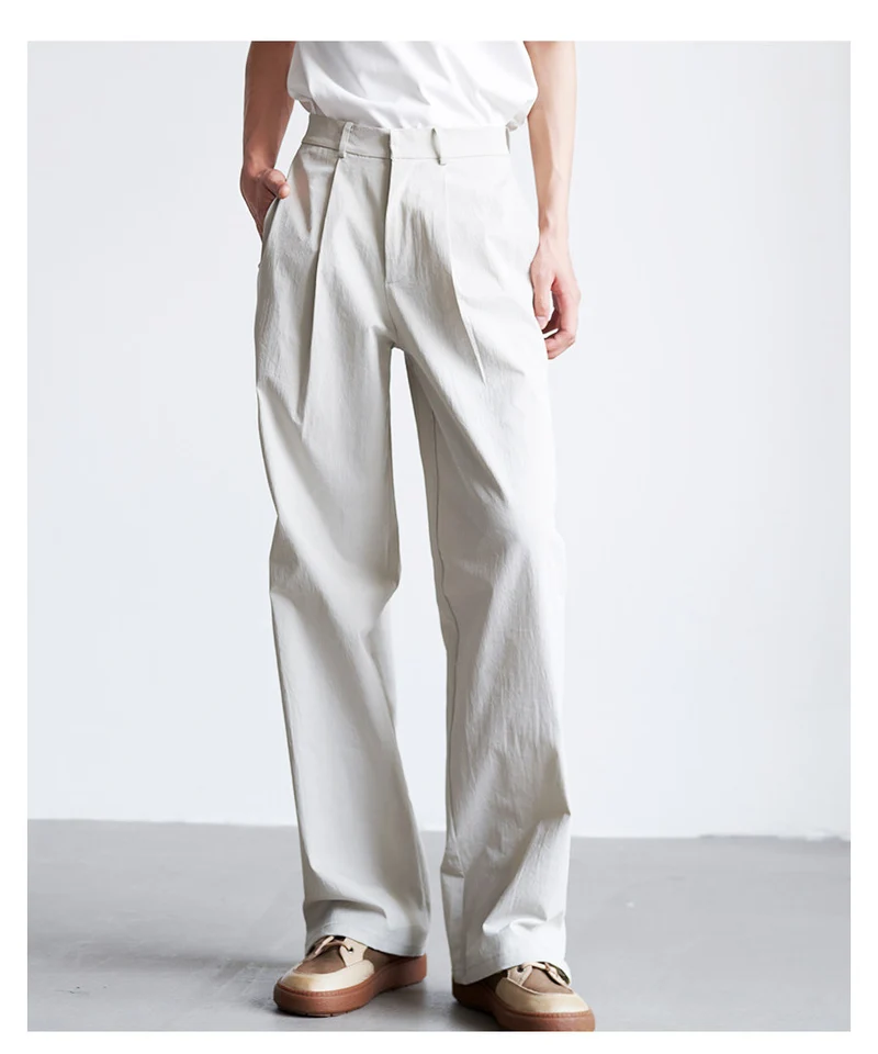 Herren weite hochtaillierte Bundfaltenhose aus Baumwollmix Drune