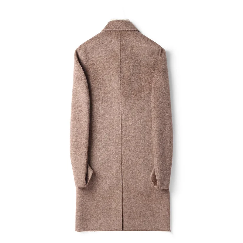 Herren Strukturierter Longcoat aus Wollmix mit fallendem Revers und Ein-Knopf-Verschluss Drune