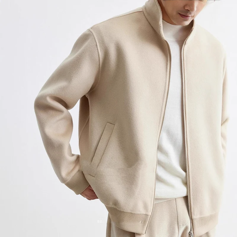 Herren Reißverschluss-Wollblouson mit Stehkragen Drune