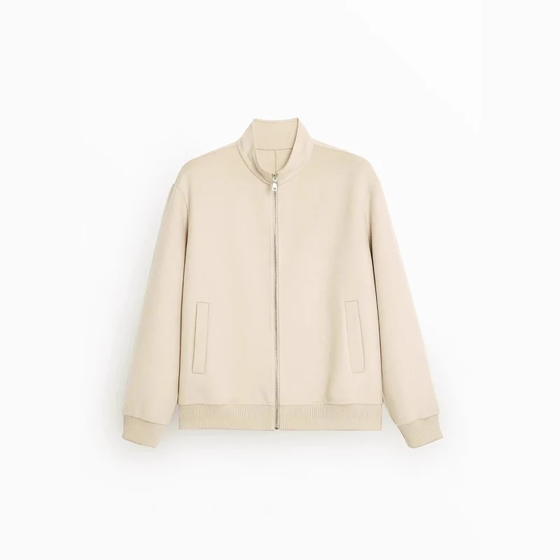 Herren Reißverschluss-Wollblouson mit Stehkragen Drune